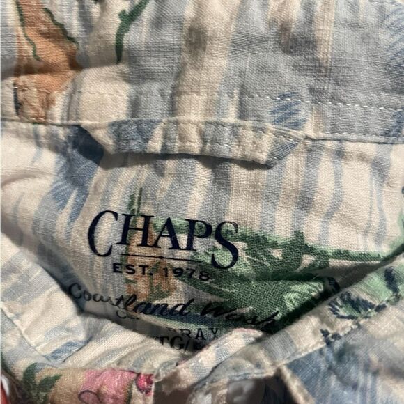 Chaps Multicolor Striped Shirt size XL great condition short sleeved see pics - Picture 2 of 2